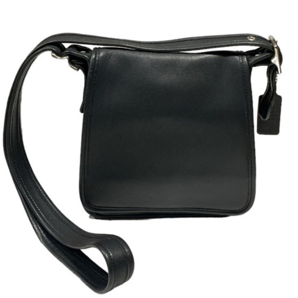 Coach Handbags - COACH Vintage Black Leather Studio Flap
Purse Crossbody Bag